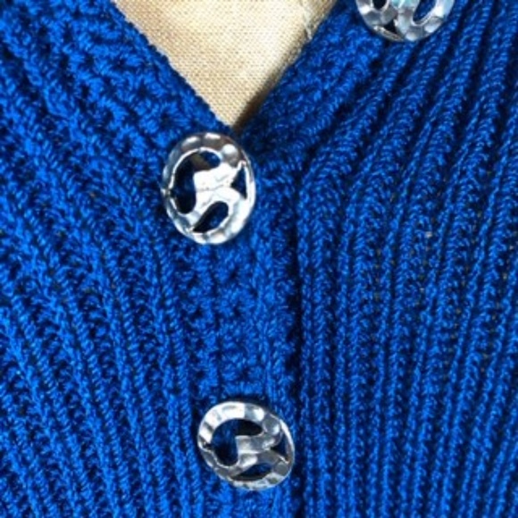 VINTAGE ST JOHN FOR SAKS FIFTH AVENUE BLUE DRESS - Picture 7 of 8